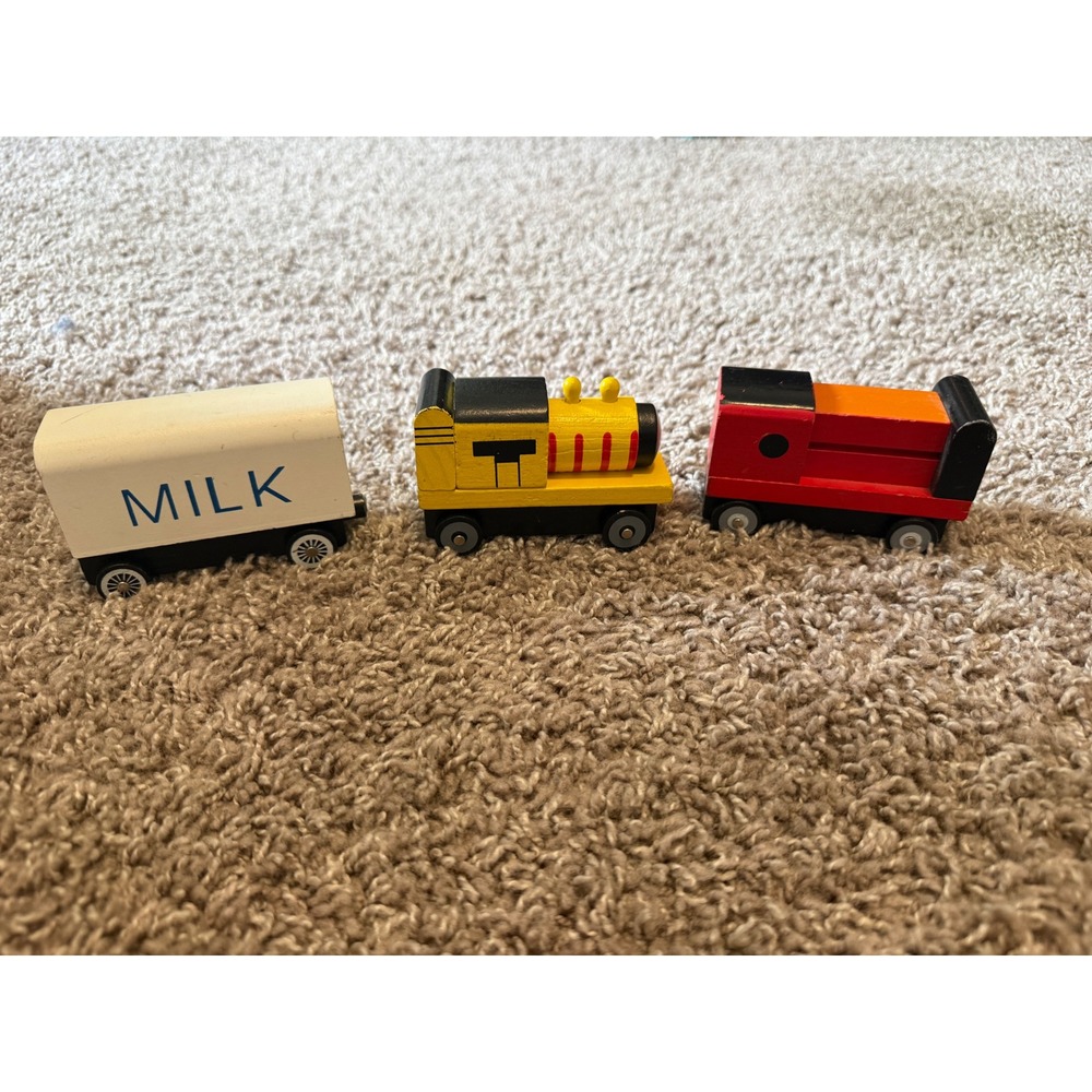 Anthony Williams Inc Wooden Magnetic Train Set 3pc Multicolor